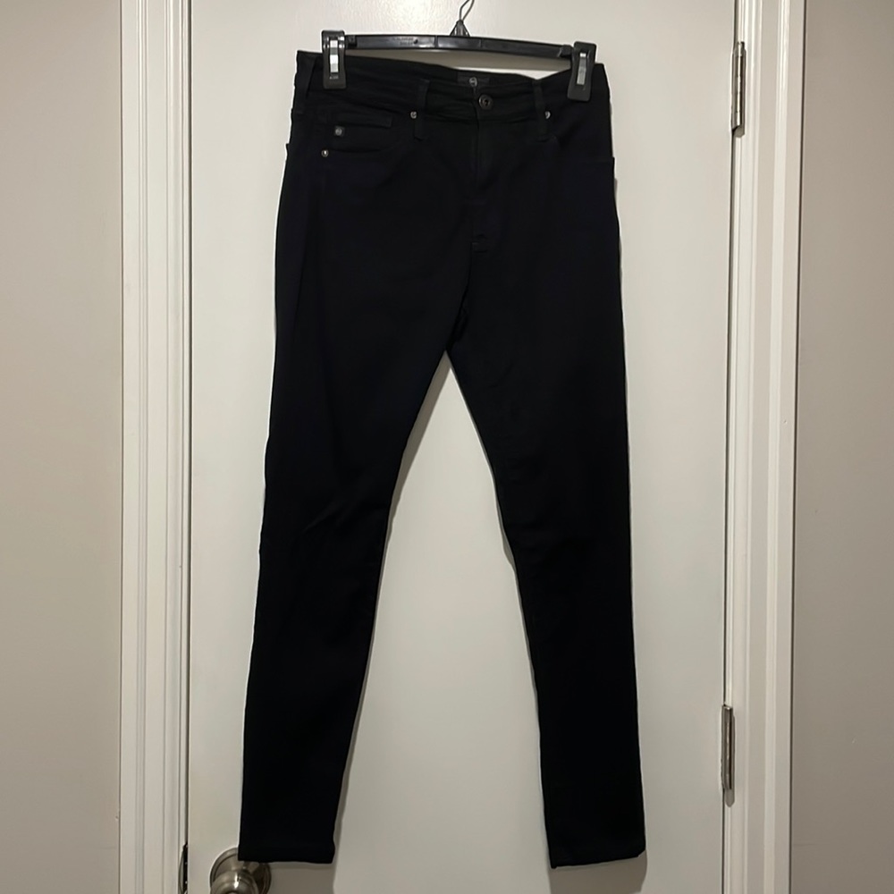 Ag black high rise skinny ankle jeans